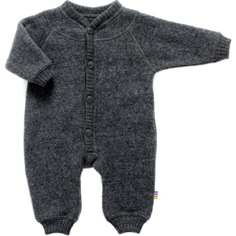 Joha Jumpsuit Wol Fleece Dark Grey - Joha Onesie Wol Grijs - Wollen Babypakje Donkergrijs - Maat 60