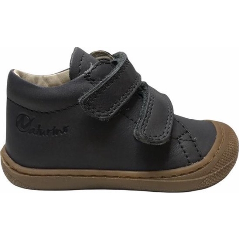 Naturino velcro's bumper effen lederen sneakers Cocoon grijs  mt 17