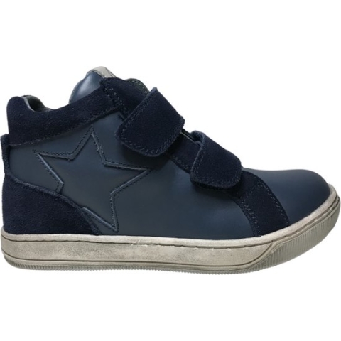 Naturino - Clay Star - mt 28 - 2 velcro's ster lederen hoge sneakers - blauw