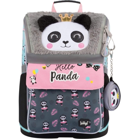 Schooltas voor jongens en meisjes, 3-delige set - Zippy schooltas vanaf 1e klas - basisschool rugzak met borstband - ergonomische schoolrugzak, Panda Nieuw, Schooltassenset