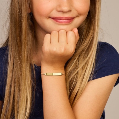 9k Graveerarmband Plaat 1,0 Mm