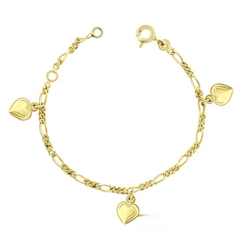 Juwelier Zwartevalk 9 KARAAT KINDERARMBAND MET BEDELS 13.140/10-12cm