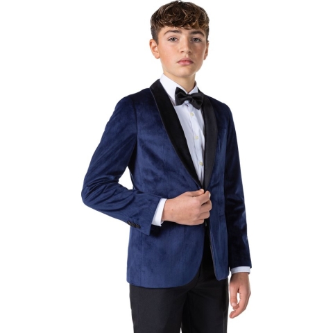 OppoSuits Deluxe Dinner Jacket - Deep Navy - Tiener Blazer - Colbert - Blauw - Maat 14 Jaar