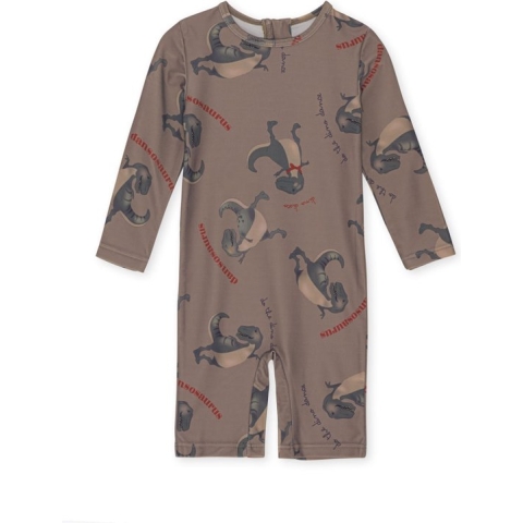 Konges slojd Aster onesie playsuit / Zwempak - Dansosaurus - Maat 4 jaar