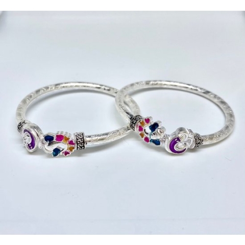 N3 Collecties 999 Zilveren Kleurrijke Baby Unisex Bangle Armband