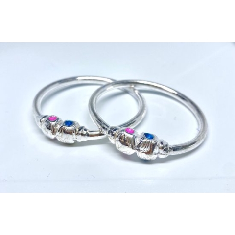 N3 Collecties 999 Zilveren Baby Bangle Unisex Met Zirkonia Stenen