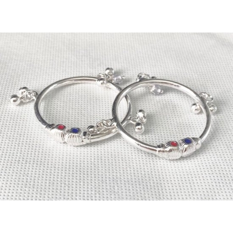 N3 Collecties 999 Zilveren Baby Unisex Armband Met 2 Kleur Zirkonia