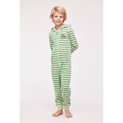 Woody onesie unisex - mammoet - groen - 232-10-ONE-V/923 - maat 140