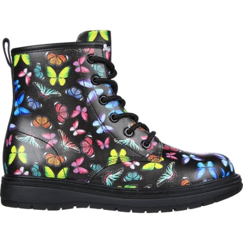 Skechers Gravlen - Butterfly Squad Meisjes Laarzen - Zwart/Multicolour - Maat 31