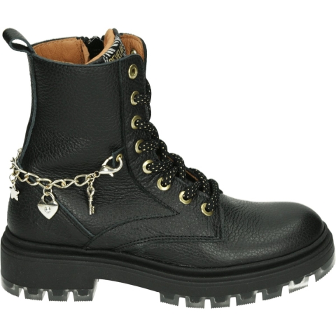 Develab 41444 Veterboots - Laarzen Met Veters - Meisjes - Zwart - Maat 38