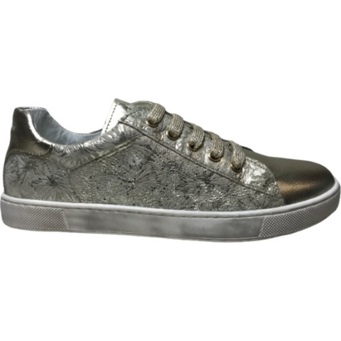 Naturino Mt 35 Veter/rits bloemen lederen sneakers Hasselt goud