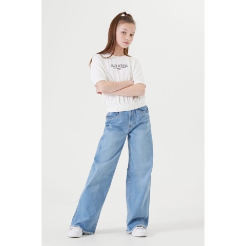 GARCIA Annemay Meisjes Wide Fit Jeans Blauw - Maat 128