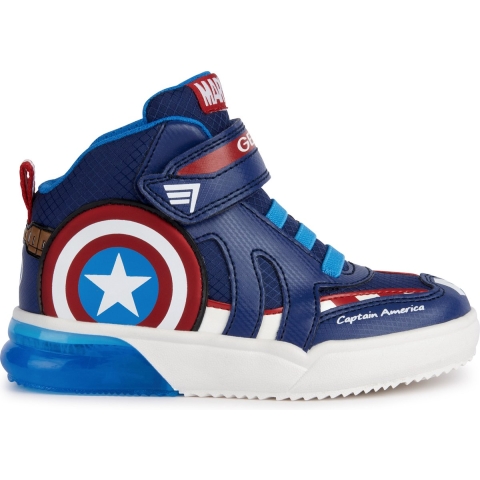 GEOX J GRAYJAY BOY Unisex Sneakers - NAVY/RED - Maat 30