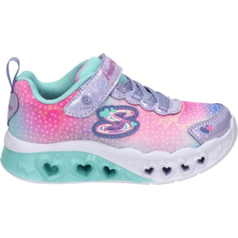 Skechers Flutter Heart Lights meisjes sneaker - Licht blauw - Maat 32