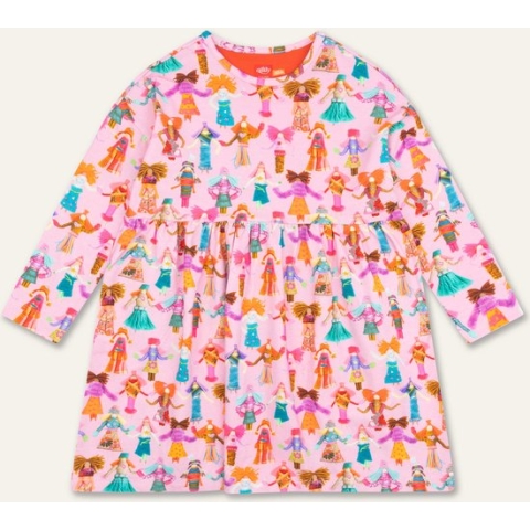 Daughter jersey dress 38 AOP Folk girls Pink: 140/10yr