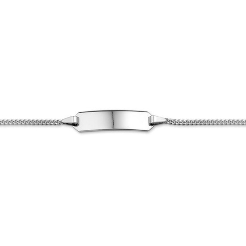 The Kids Jewelry Collection Graveerarmband Gourmet Plaat 5 mm 9 - 11 cm - Witgoud