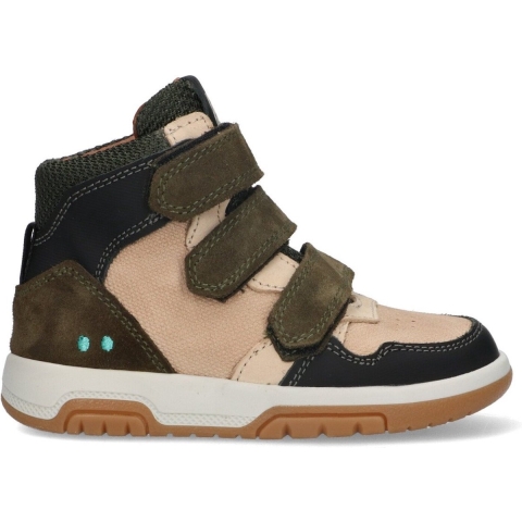 Bunnies JR 223874-589 Jongens Hoge Sneakers - Groen - Leer - Klittenband