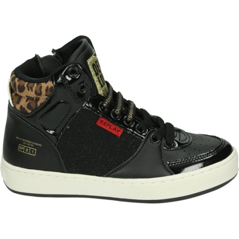 Replay Cobra 1 Hoge sneakers - Meisjes,Kids - Zwart - Maat 31