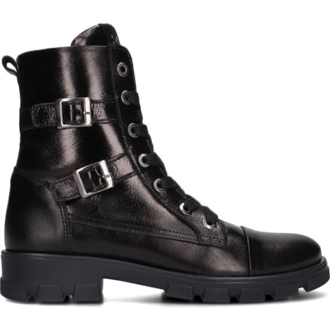 Jochie & Freaks Bindy Veterboots - Laarzen Met Veters - Meisjes - Zwart - Maat 35