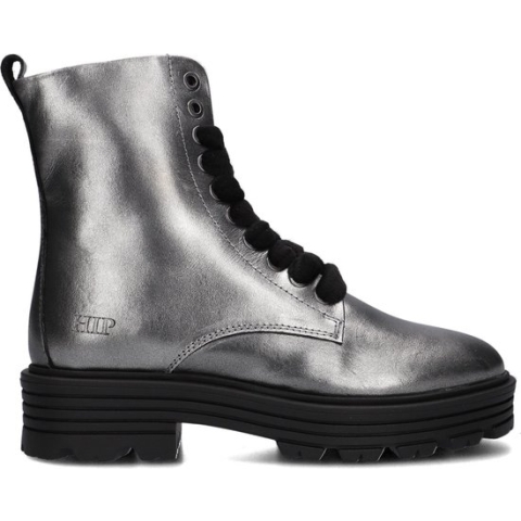 Hip H1630 Veterboots - Laarzen Met Veters - Meisjes - Zilver - Maat 39