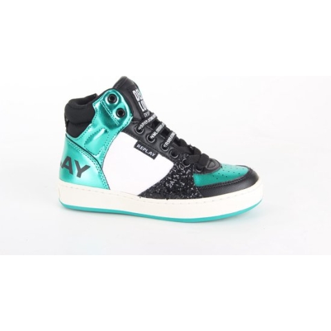 Replay Cobra 7cc Hoge sneakers - Meisjes - Groen - Maat 35