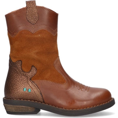 Bunnies JR 223825-513 Meisjes Cowboy Boots - Bruin - Leer - Ritssluiting