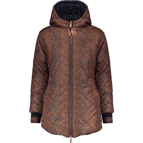 Nobell' Meisjes Reversible winterjas - Leather Brown - Maat 110/116