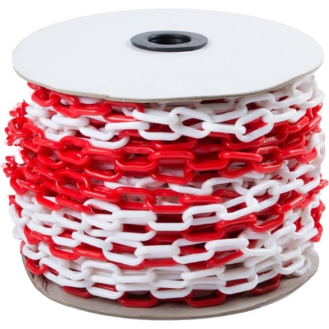 Afzetketting - rood/wit - 8mm - Signaalketting - Lengte 50 meter