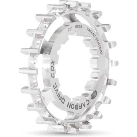 Gates tandwiel 20 Carbon Drive CDX 9 spline RVS achter zilver