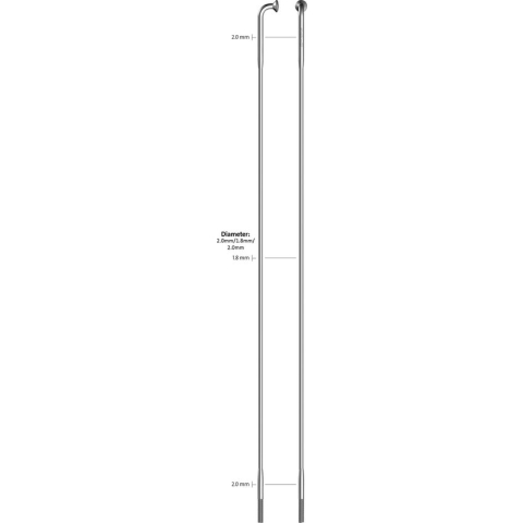 Sapim Spaak 14-252L Race RVS zonder nippel (100st)