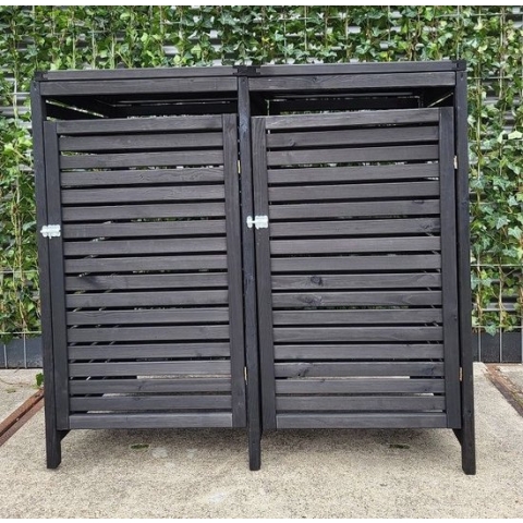 Container Ombouw Hout antraciet - 2 Containers