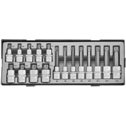 1/2" Doppenset 17 delig-Veeltand
