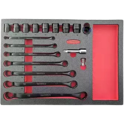 Set voor beschadigde bouten/moeren. Geschikt voor bouten die 85% rond zijn! Magische dopsleutelset Afmeting: L400mm x B280mm x H30mm WT-8569