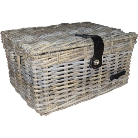 WICKED kratmand L grijs met klep (45x33x24)