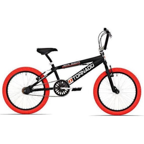 Freestyle BMX 20" Royal-Bugatti  - mat zwart met rode banden
