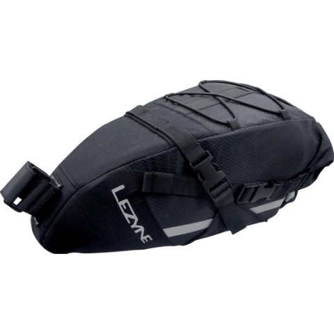 Lezyne XL Caddy - Extra grote zadeltas - Externe trekkoorden - Reflecterend - Waterbestendig - 7.5 Liter - 420x170x140 mm - Zwart
