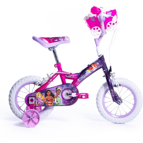 Officiële Disney prinsessenfiets 3-5 jaar Meisjesfiets Inclusief zijwieltjes 12 Inch met snelkoppeling eenvoudige montage - Princess Kinderfiets