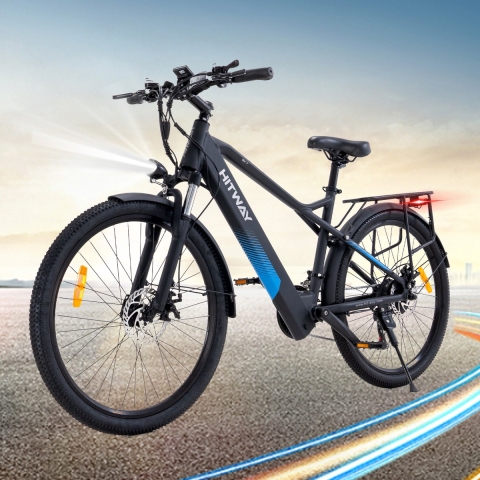 HITWAY 26 Inch Volwassen mannen Elektrische Fiets Aluminiumlegering Heren Elektrische Fiets 48V 7.5Ah 250W Elektrische Mountainbike,