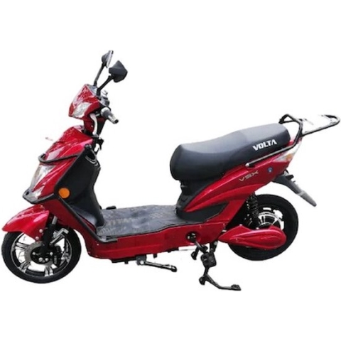Elektrische scooter (fiets), met pedalen Volta SX - 220 W, maximale snelheid 25 km per uur, bordeaux,zwart
