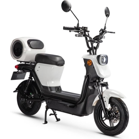 Evomaxx E scooter Pearl White + BOSCH motor, Lithium-Ion accu uitneembaar, actieradius 50-80 km* Blauw kenteken