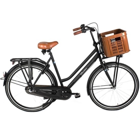 Wheelerz.nl transportfiets 28 inch 57 cm matzwart | inclusief krat