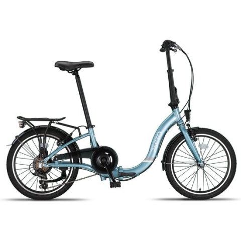 PACTO SIX FOLDING BIKE PATROL BLUE 6v VOUWFIETS PLOOIFIETS LAGE INSTAP FIETS ALUMINIUM