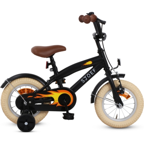 SJOEF Cruise Jongensfiets 12 inch - Mat Zwart