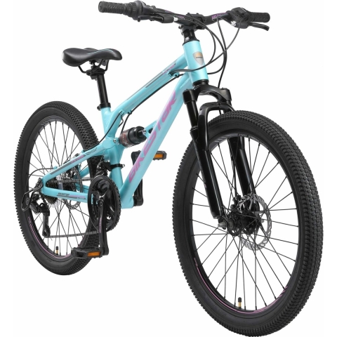 Bikestar 24 inch Alu MTB Fully, 21 speed, blauw