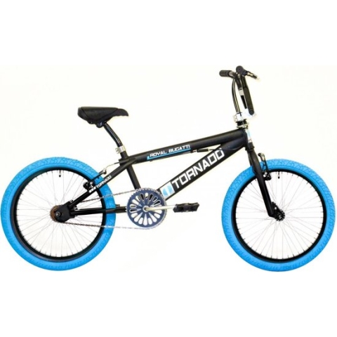 Bike Fun Tornado BMX - 20 Inch 31 cm - Unisex - V-Brakes - Matzwart/Blauw