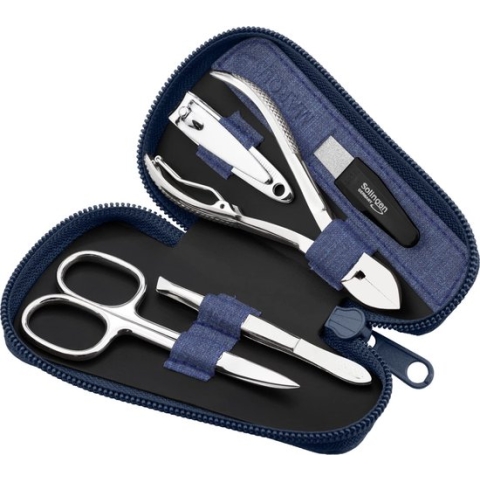 Nagelset voor heren en dames, 5-delig, vijl van Solingen, manicureset voor heren en dames, manicureset voor dames en heren, manicure set voor dames en heren, voor op reis