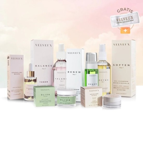Velveux® 6-staps vegan skincare routine 1. Cleansing Oil 2. Gezichtsreiniger 3. Toner 4. Oogcreme 5. Gezichtscreme en 6. Rozen Gezichtsolie - Korean skin care - moisturizer - dagcreme - nachtcreme - kerstcadeau voor vrouwen - Kerstcadeau vrouwen