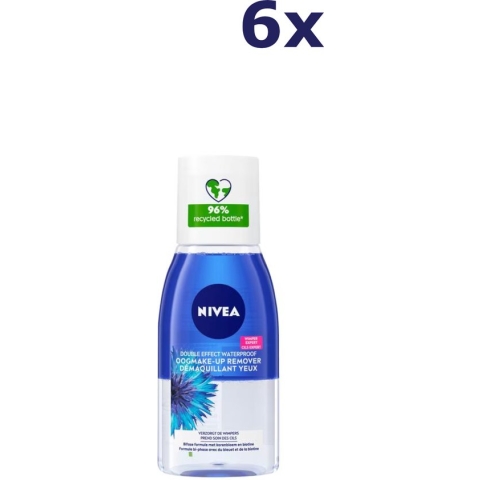 Nivea Double Effect Oogmake-up Remover - 6 x 125ml - Voordeelverpakking