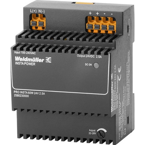 Weidmüller PRO INSTA 60W 24V 2.5A Schakelnetvoeding 24 V/DC 2.5 A 60 W Inhoud: 1 stuk(s)