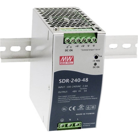 Mean Well SDR-240-48 DIN-rail netvoeding 48 V/DC 5 A 240 W 1 x